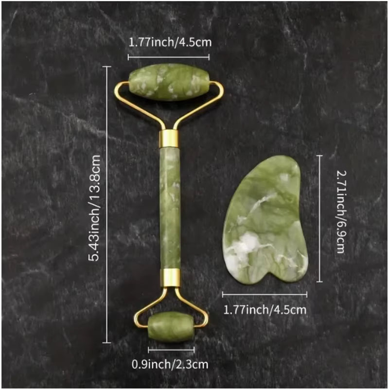 Jade Roller & Gua Sha Stone Set