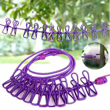 Portable Clothing Rope With Clips