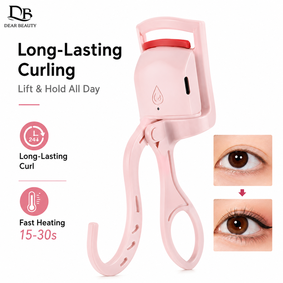 Rechargable Heated Lash Curler