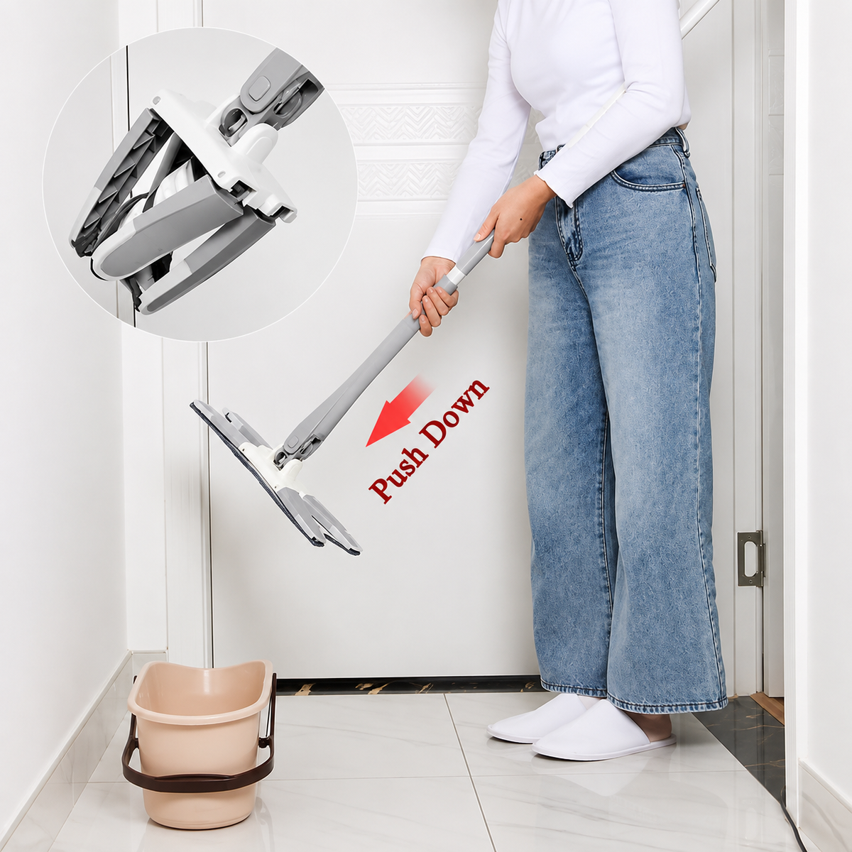 Adjustable X Shaped Twist Floor Cleaner
